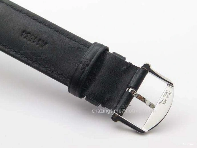 MIROTIME 0511 GoodFit Portofino SCHAFFHAUSEN SS MKF 1:1 V2 Best Edition Black Dial On Black Leather Strap A 7350